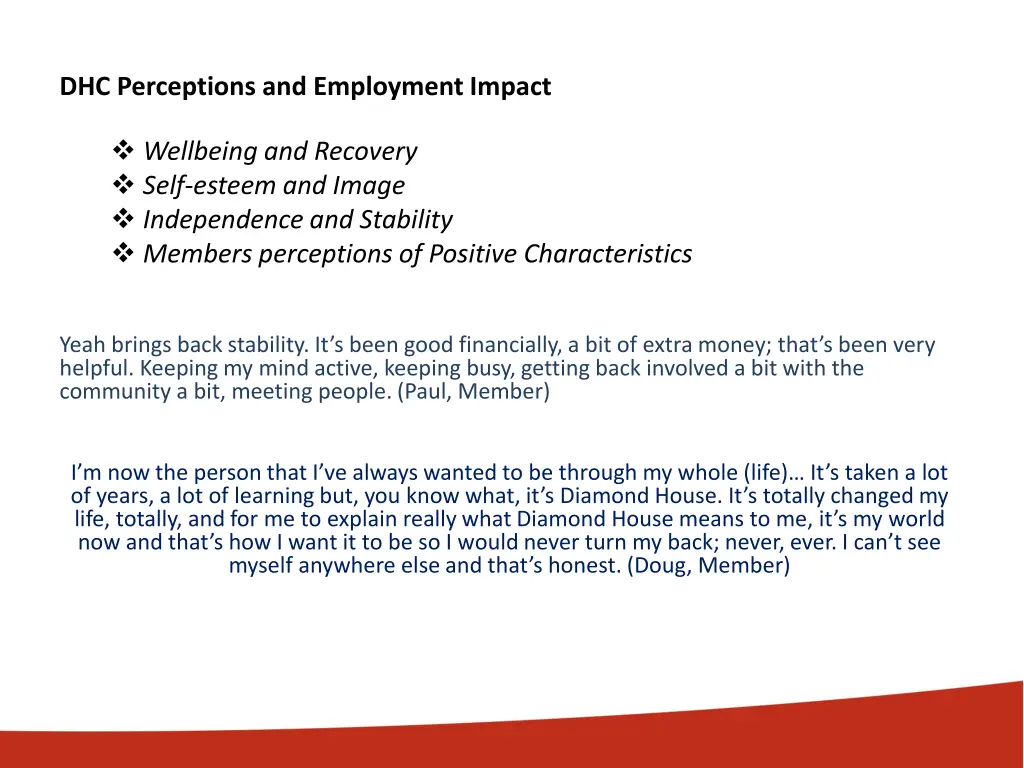 dhc perceptions and employment impact