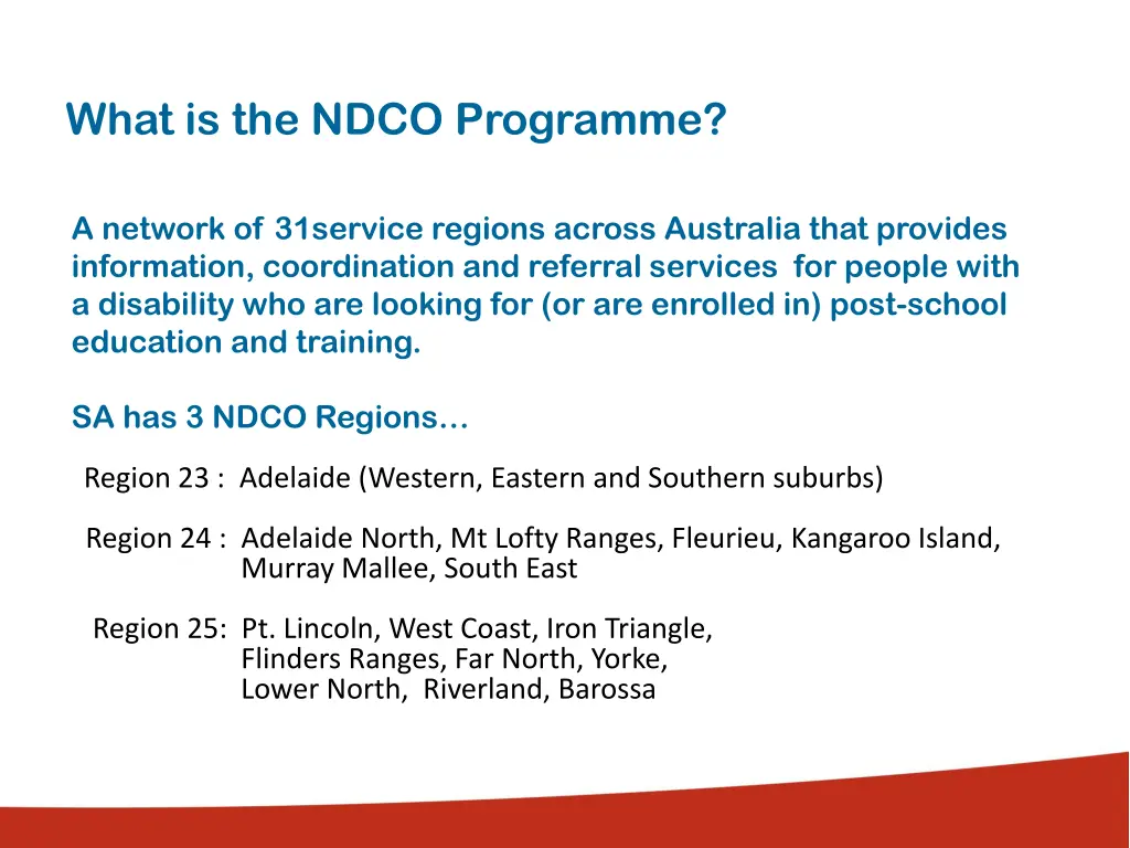 what is the ndco programme