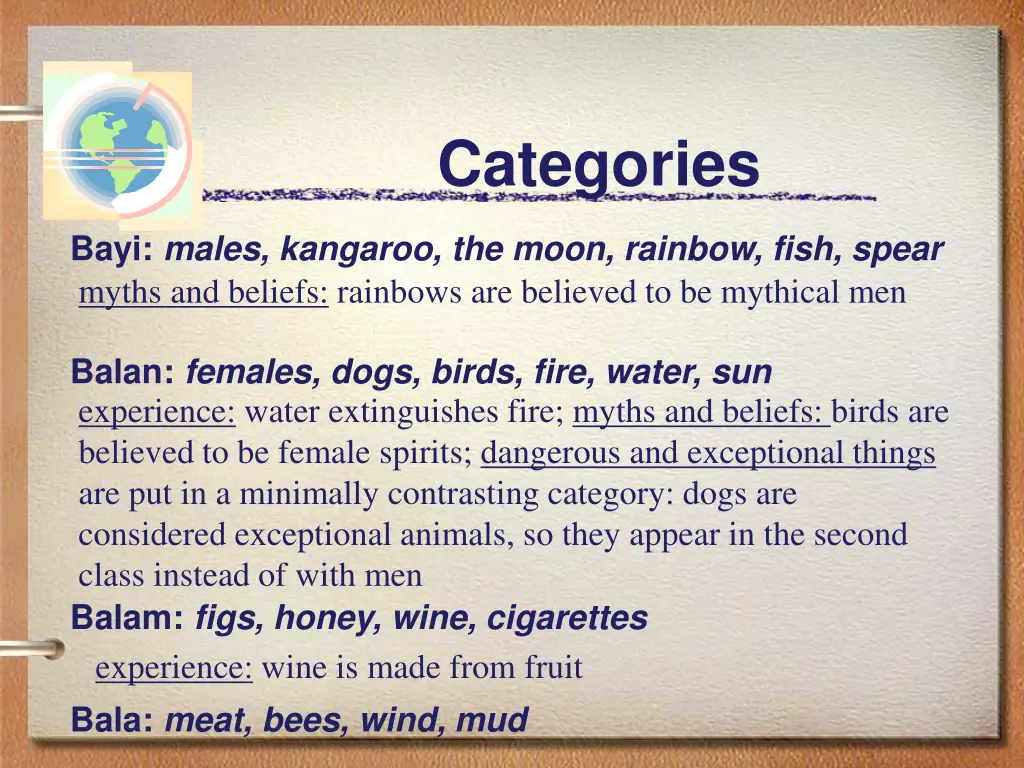 categories