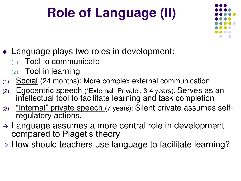 role of language ii