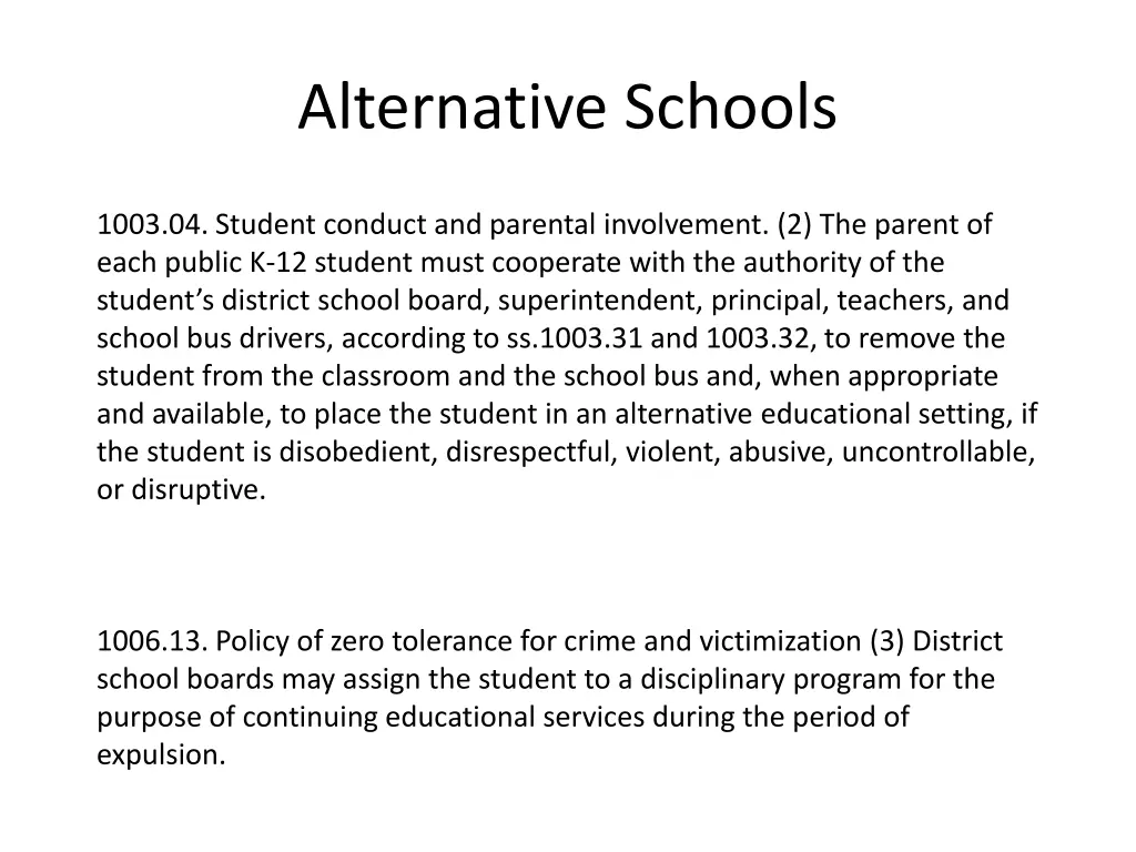 alternative schools