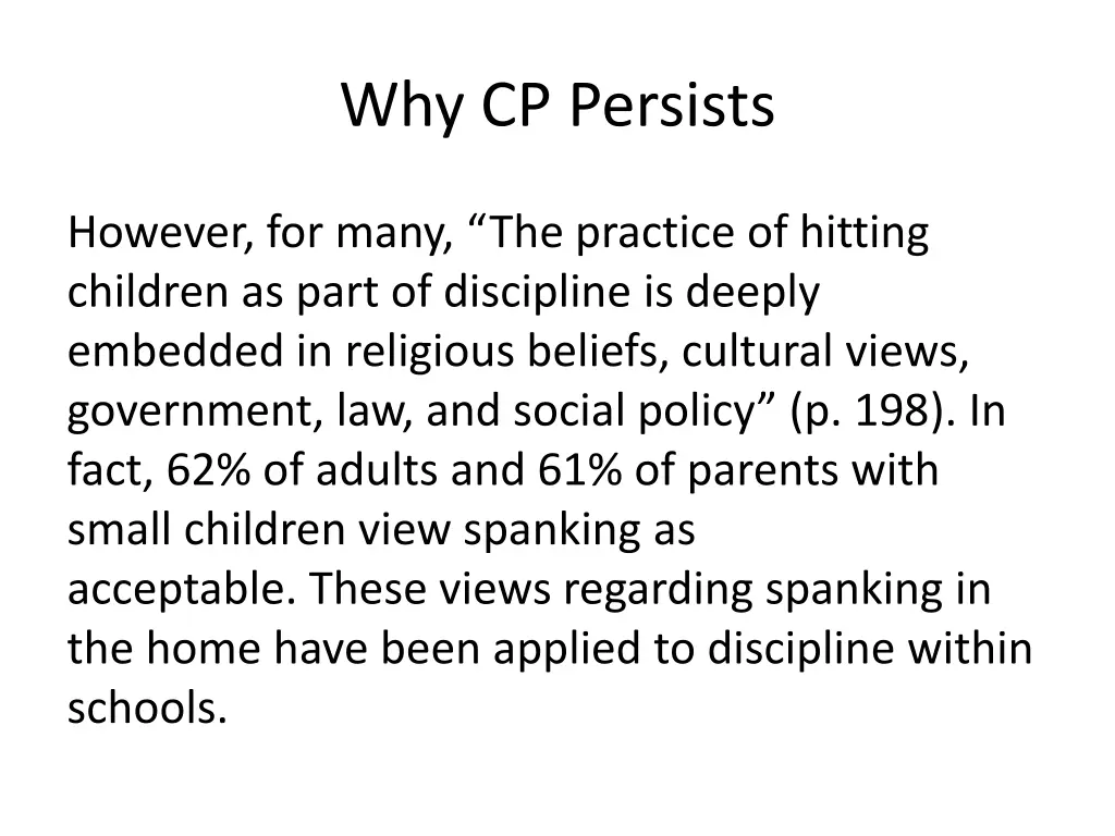 why cp persists