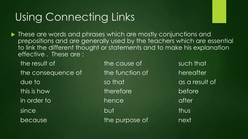 using connecting links