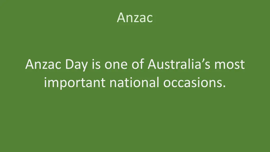 quick facts anzac