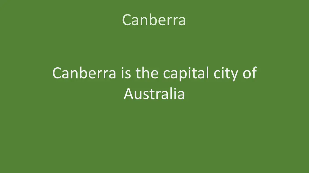 quick facts canberra