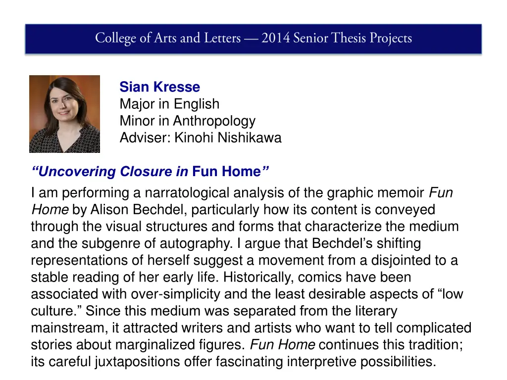 sian kresse major in english minor