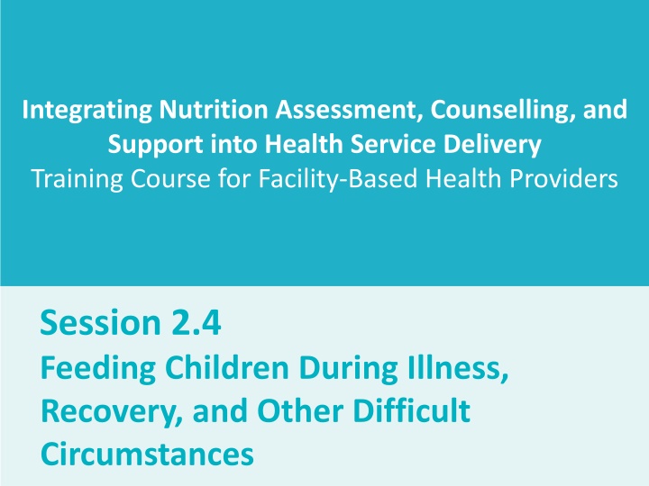 integrating nutrition assessment counselling