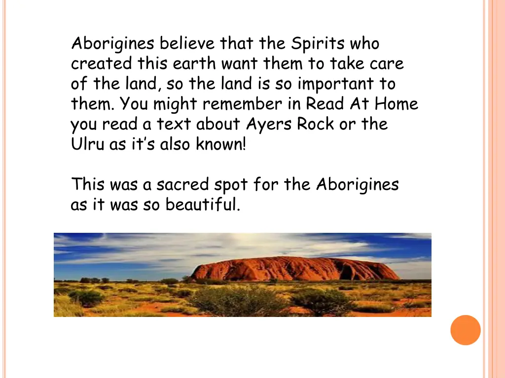 aborigines believe that the spirits who created