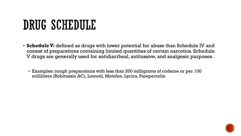 drug schedule 2