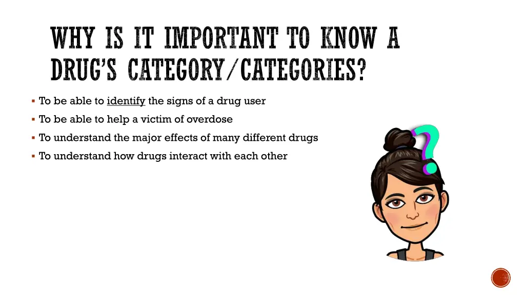 why is it important to know a drug s category