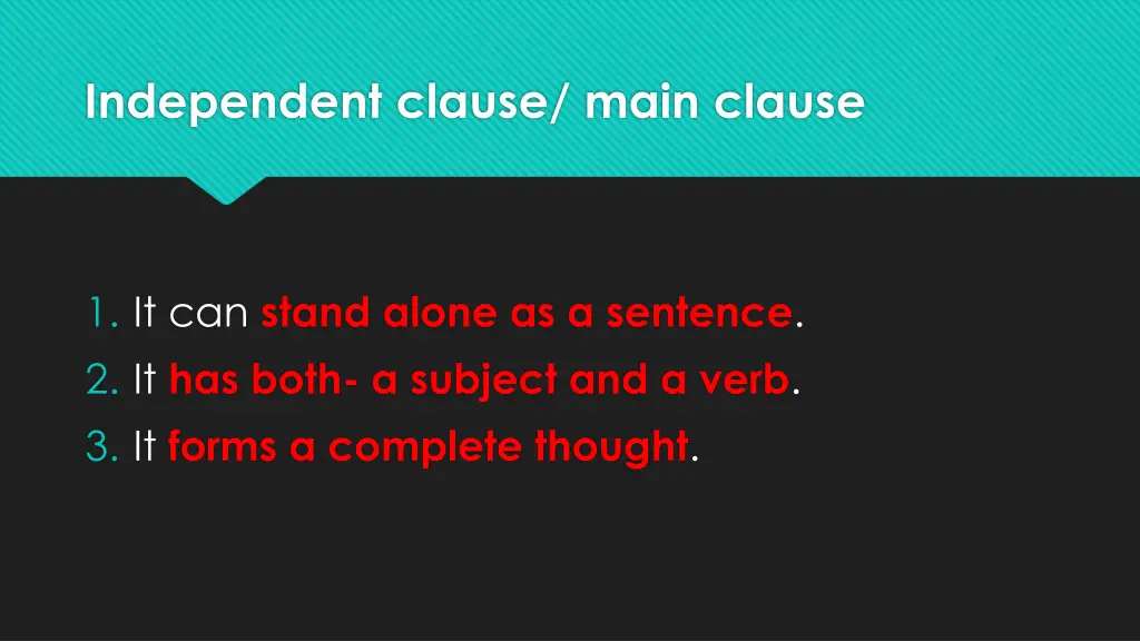 independent clause main clause