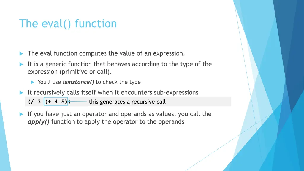 the eval function