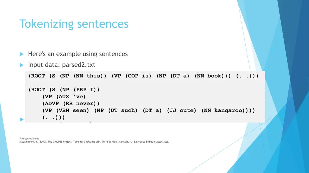 tokenizing sentences