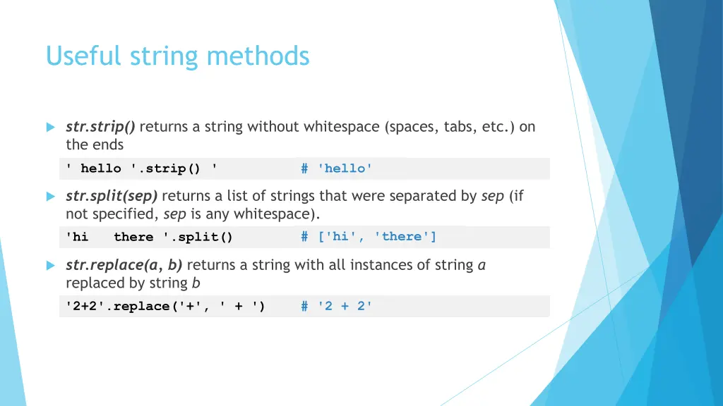 useful string methods