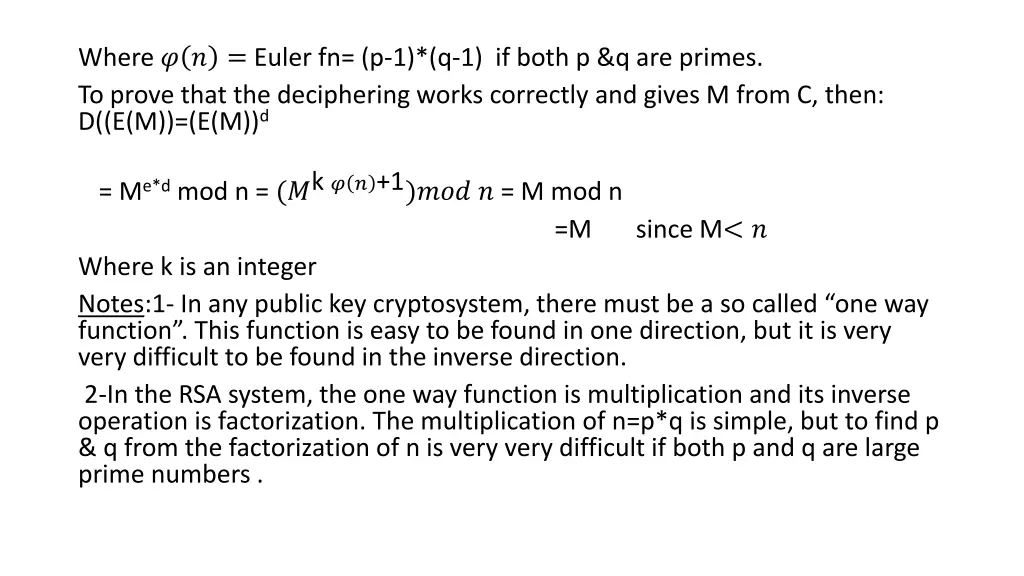 where euler fn p 1 q 1 if both p q are primes