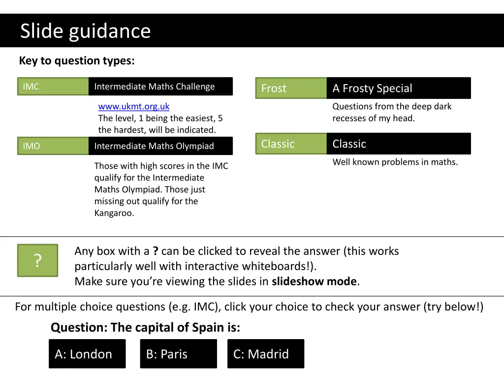 slide guidance