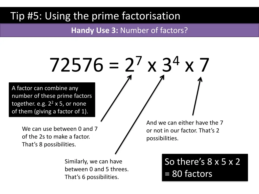 tip 5 using the prime factorisation handy 2