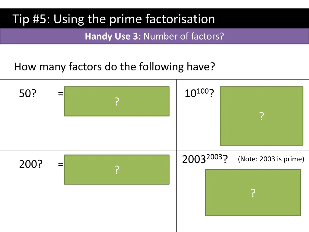 tip 5 using the prime factorisation handy 4