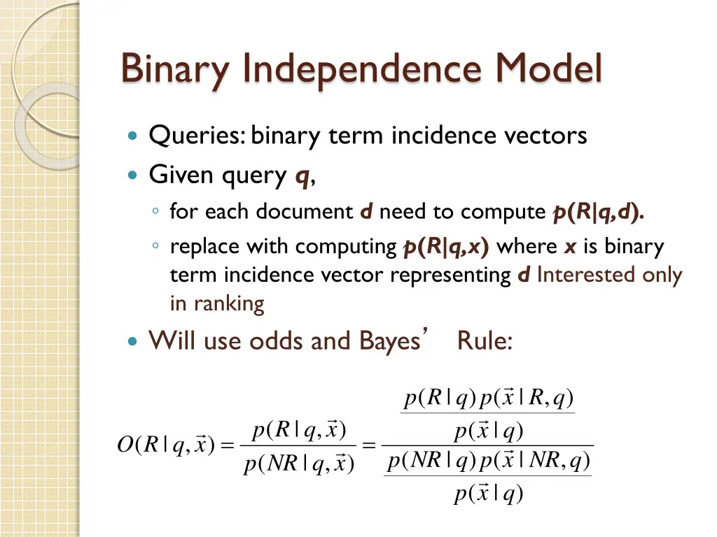 binary independence model 1