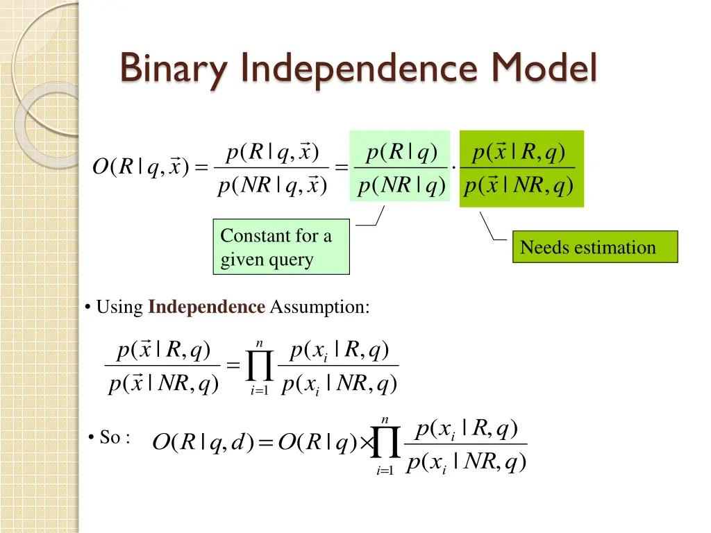 binary independence model 2