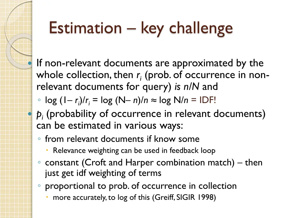 estimation key challenge