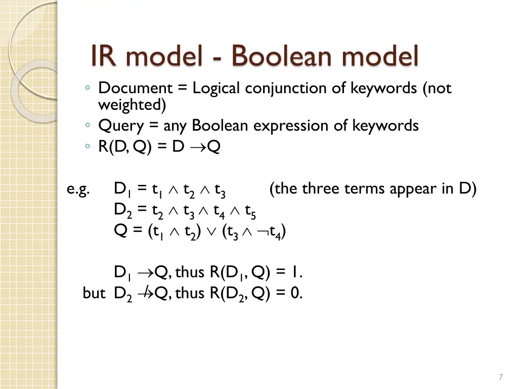 ir model boolean model document logical