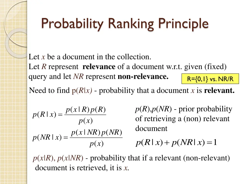 probability ranking principle