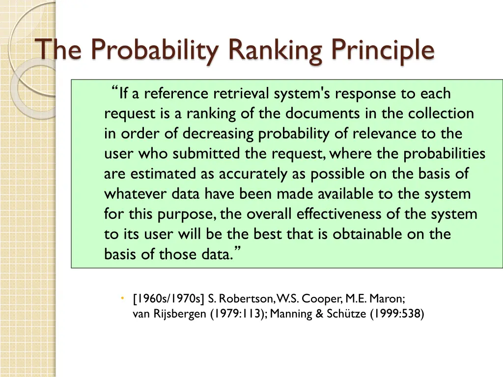 the probability ranking principle