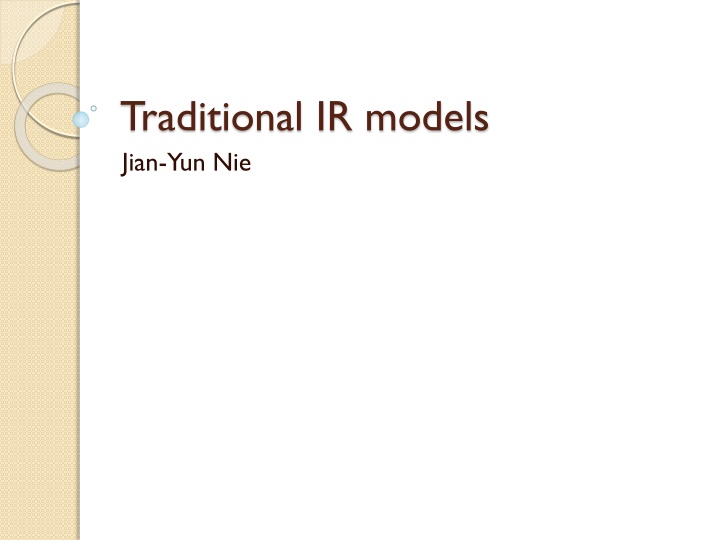 traditional ir models jian yun nie