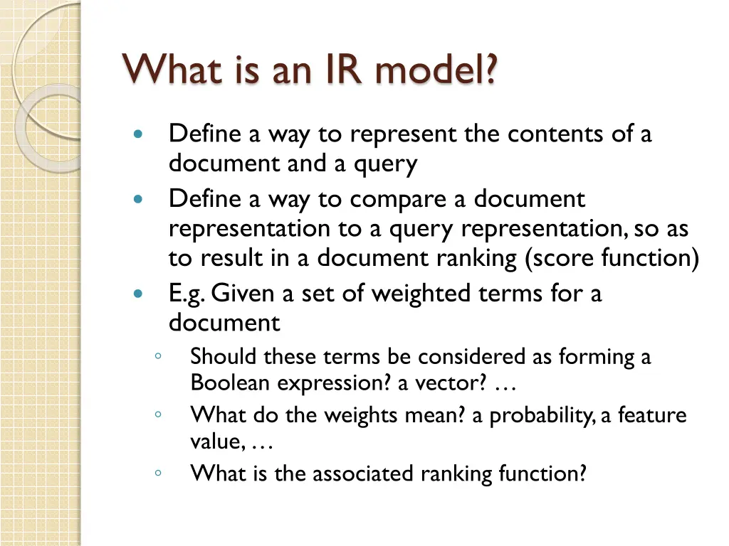 what is an ir model