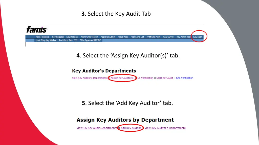 3 select the key audit tab