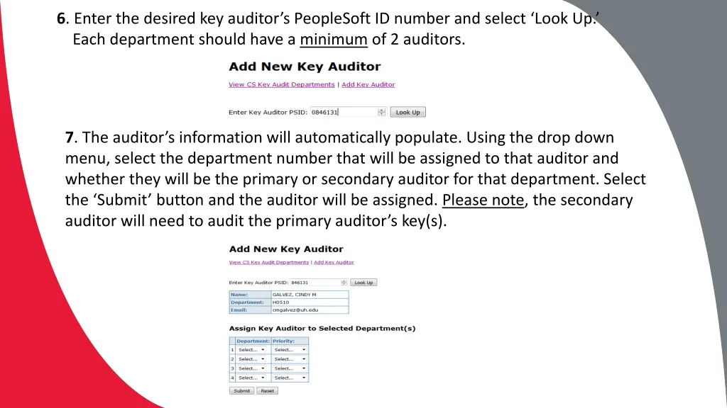 6 enter the desired key auditor s peoplesoft