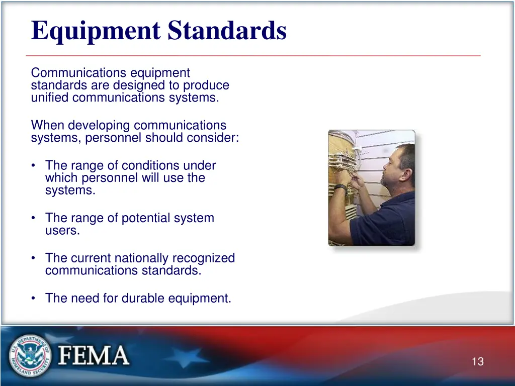 equipment standards