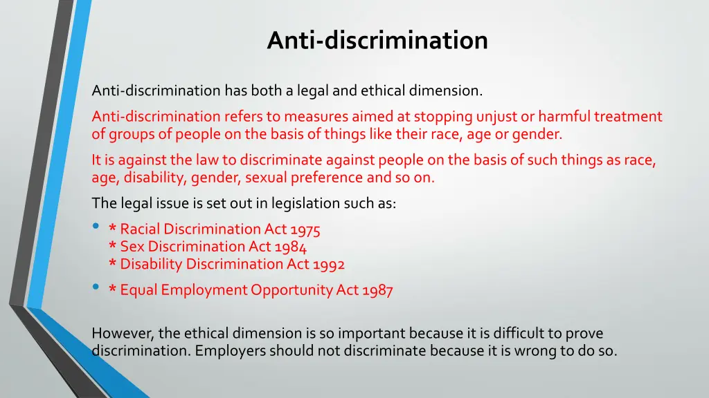 anti discrimination