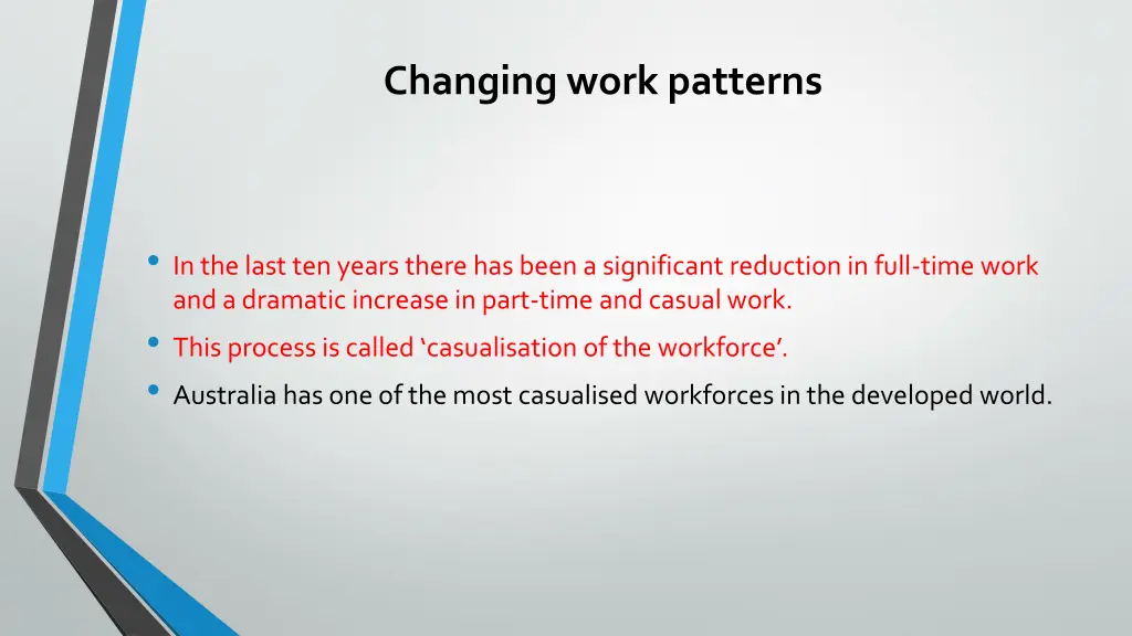 changing work patterns