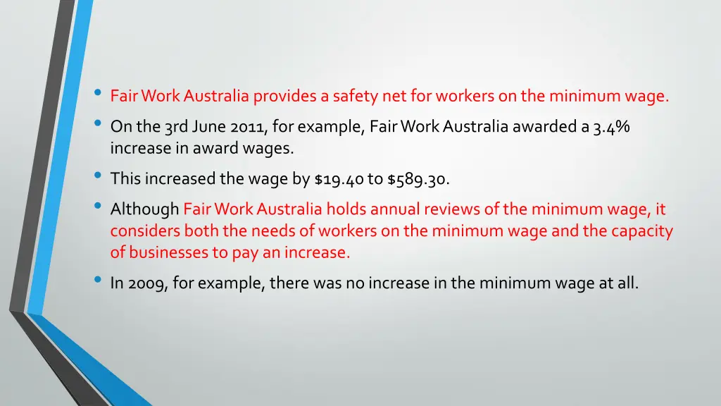 fair work australia provides a safety