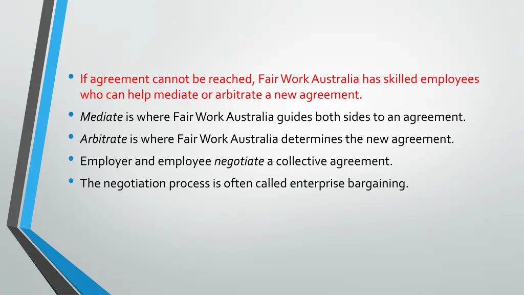 if agreement cannot be reached fair work