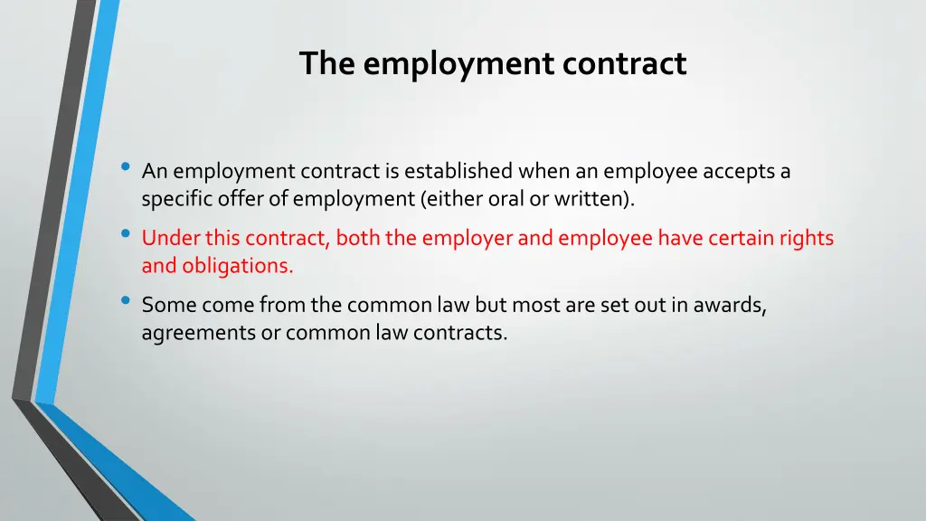 the employment contract