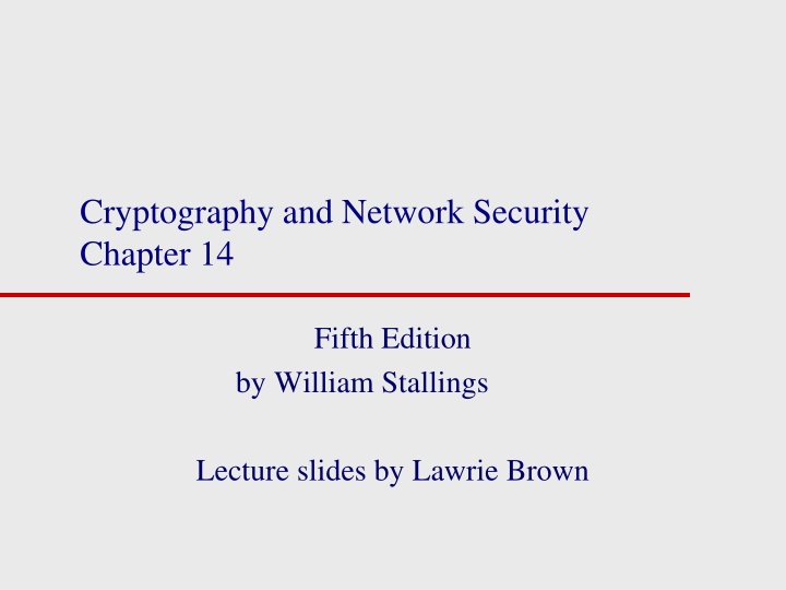 cryptography and network security chapter 14