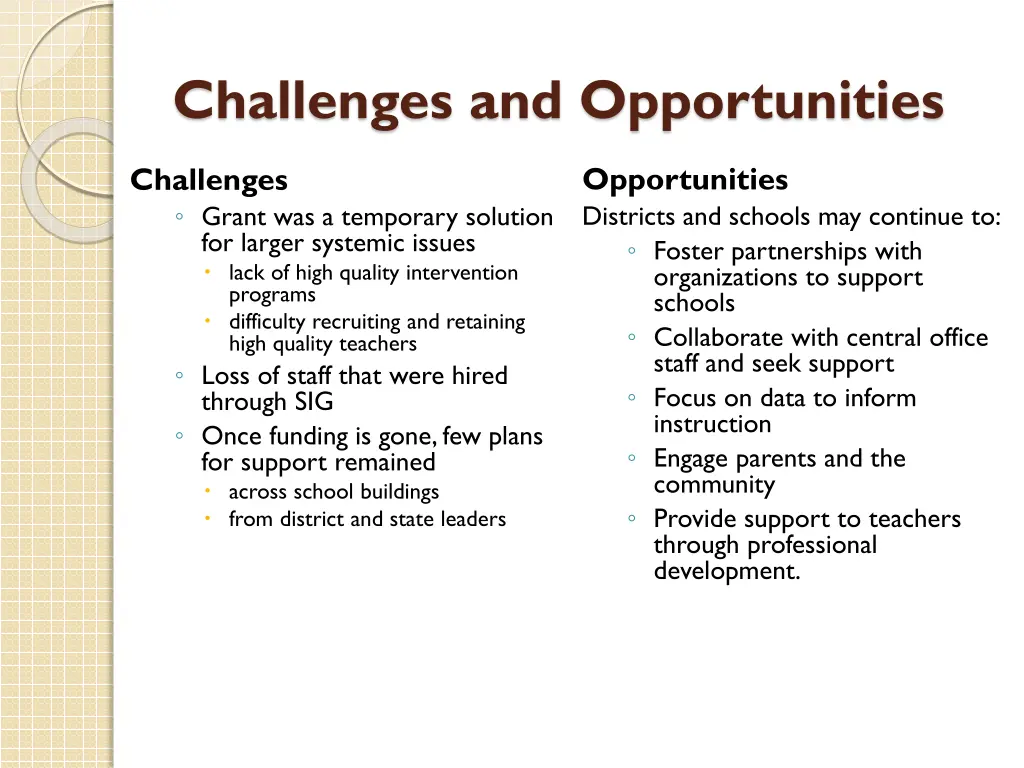 challenges and opportunities