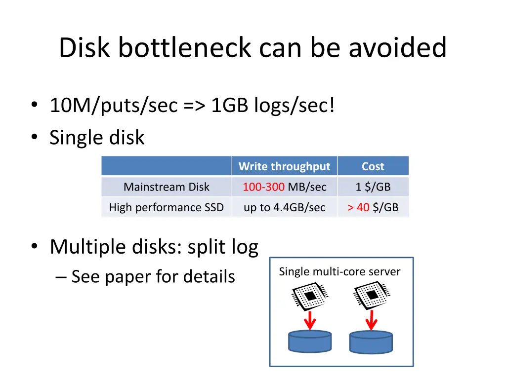 disk bottleneck can be avoided