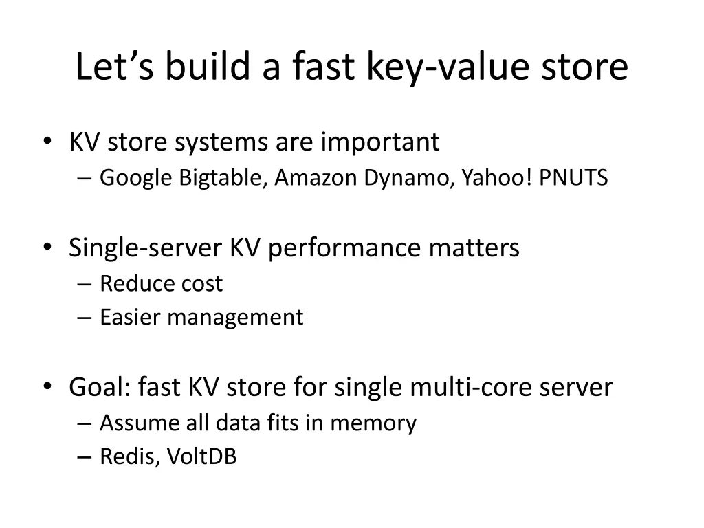 let s build a fast key value store