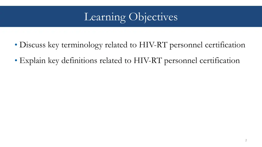 learning objectives