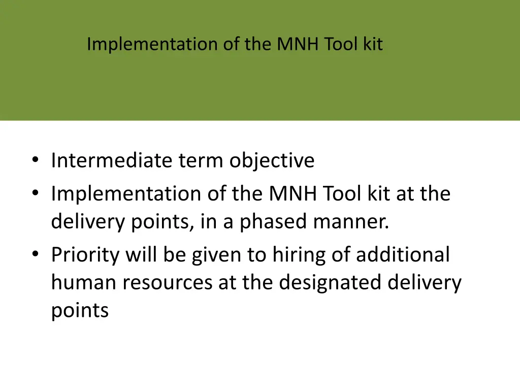 implementation of the mnh tool kit