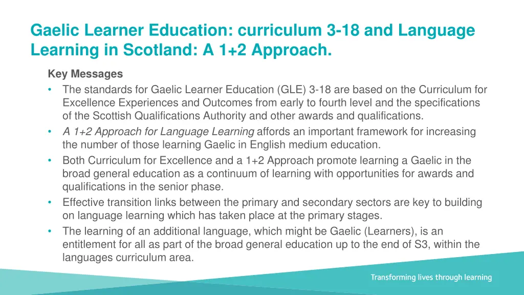 gaelic learner education curriculum