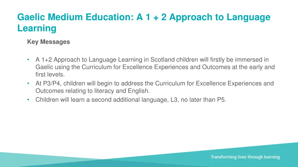 gaelic medium education a 1 2 approach