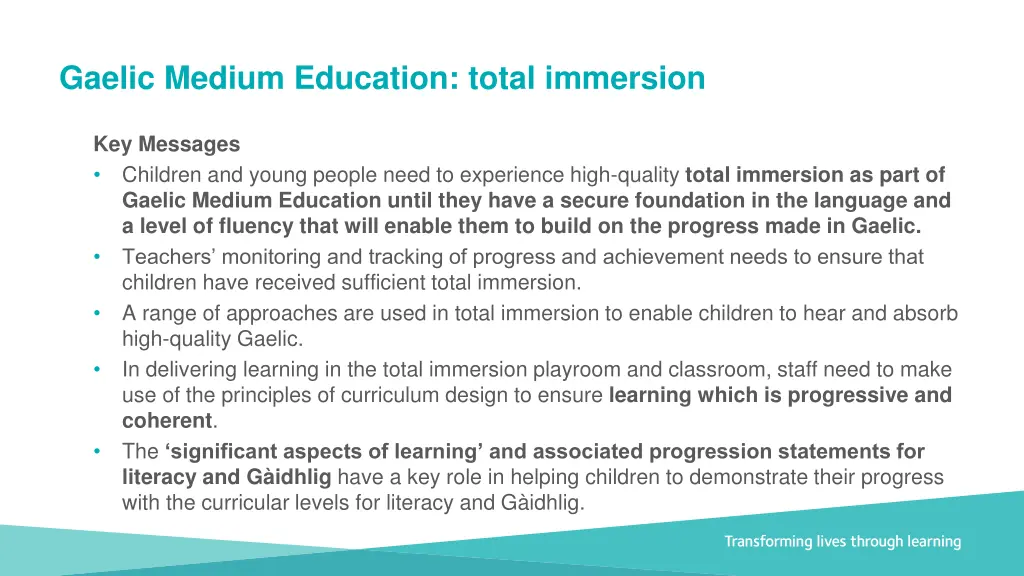 gaelic medium education total immersion