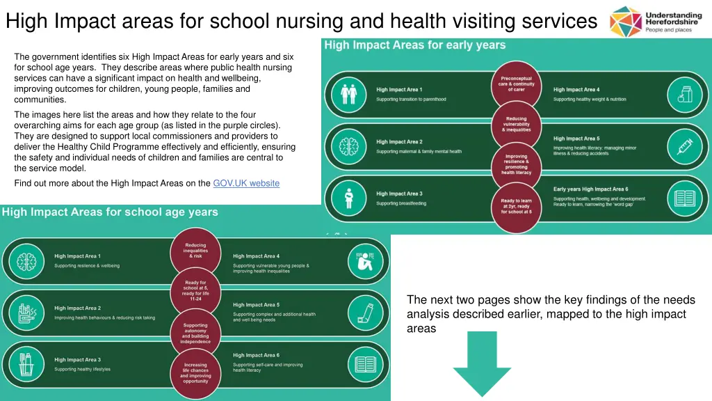 high impact areas for school nursing and health