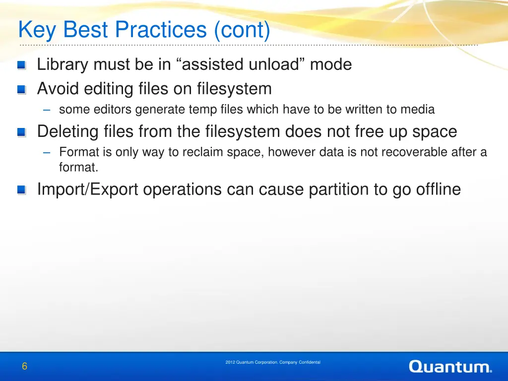 key best practices cont