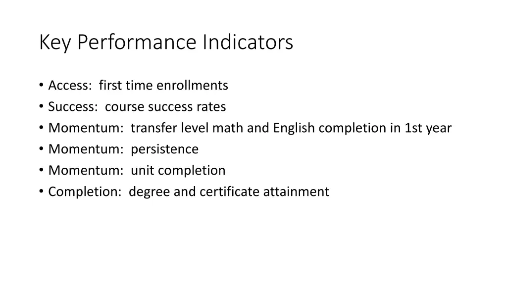 key performance indicators